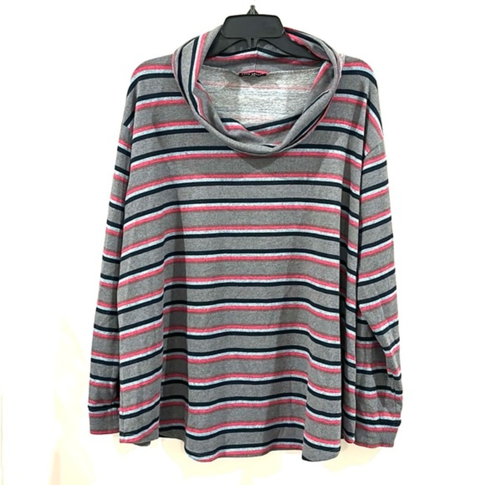 🌺 LANE BRYANT Striped‎ Turtleneck Cowlneck Size 18/20 Top
